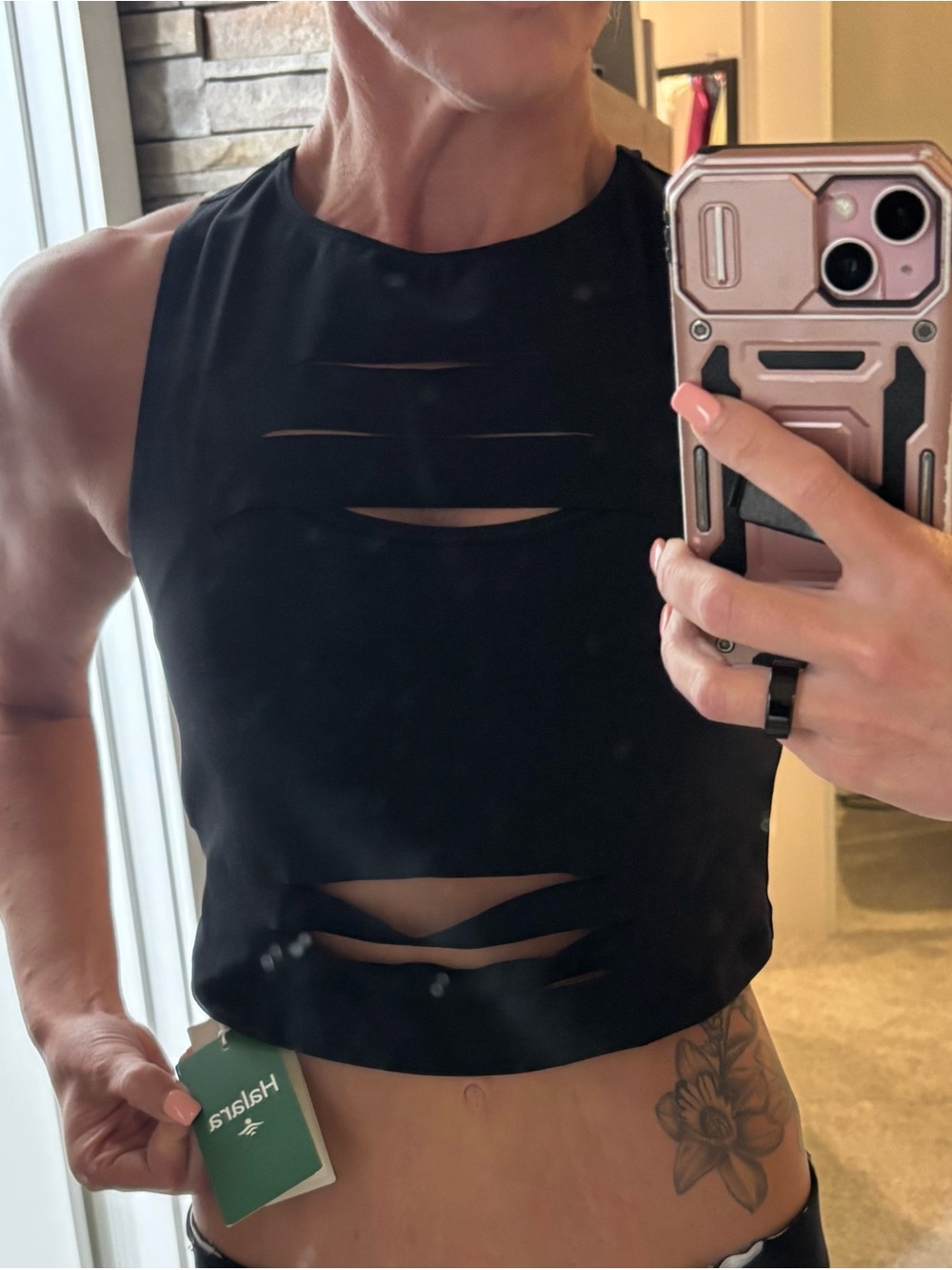 HALARA Black Active Crop Tank